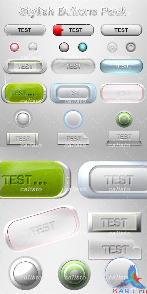 Stylish Buttons  PSD Template