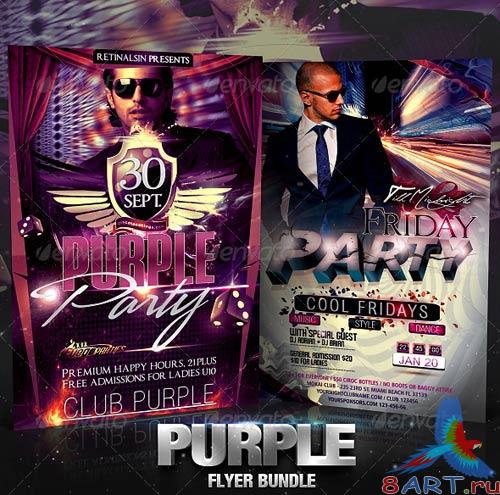 GraphicRiver Purple Flyer Bundle GraphicRiver Purple Flyer Bundle