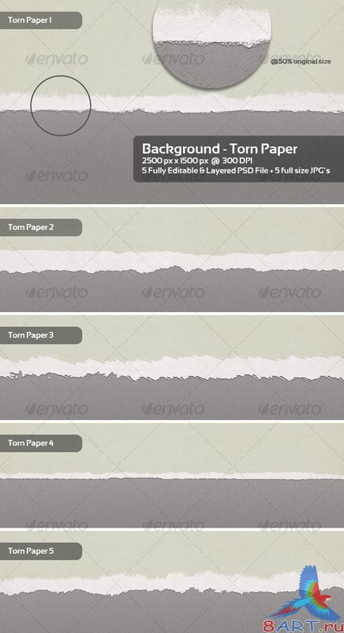 GraphicRiver Torn Paper Backgrounds / Textures - 5 Themes GraphicRiver Torn Paper Backgrounds / Textures - 5 Themes
