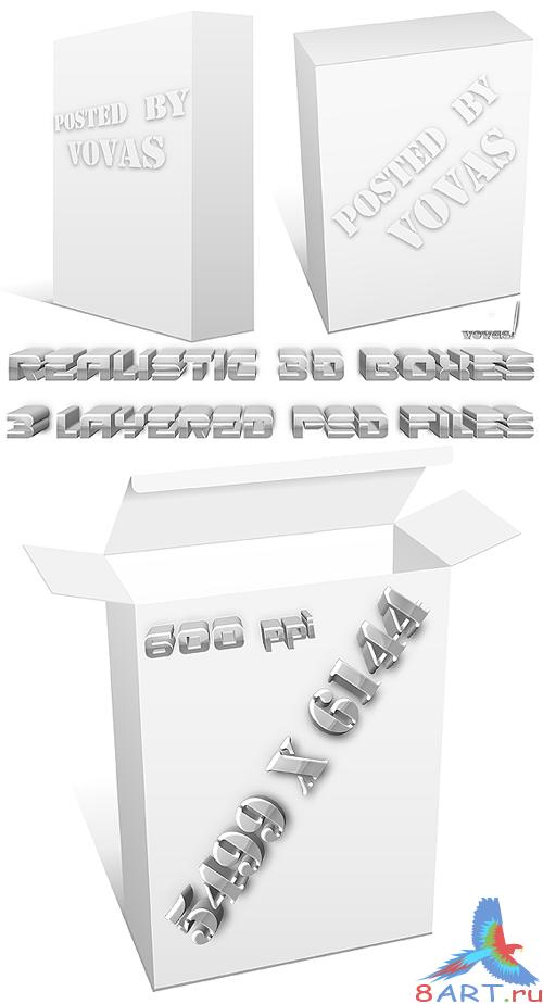 ������������ PSD ��������� Realistic 3D boxes2