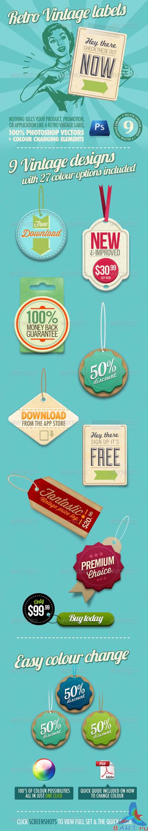 GraphicRiver Retro Vintage Labels