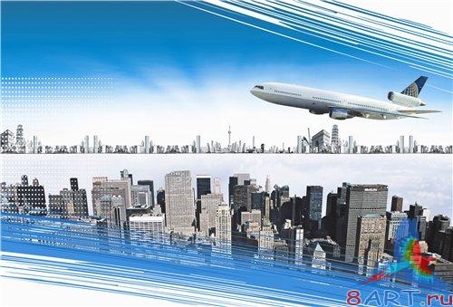 PSD - Plane over the megapolis