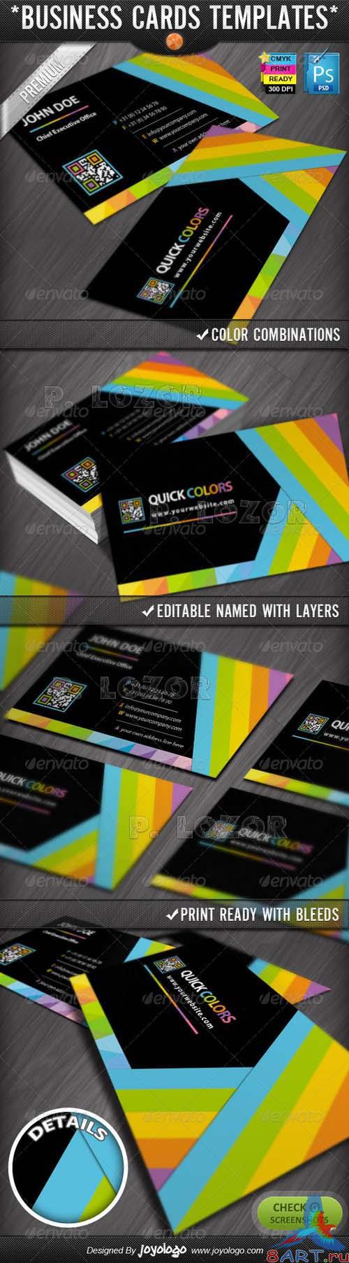 Quick Colors Rainbow QR Code Business Cards Design