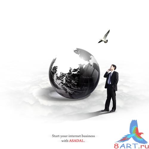 Sources - Black and white planet