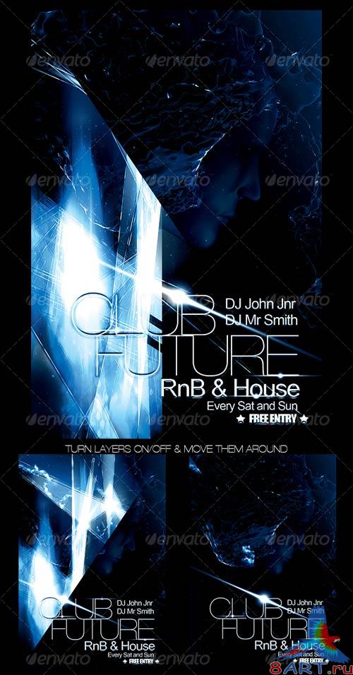GraphicRiver Futuristic Club Flyer GraphicRiver Futuristic Club Flyer