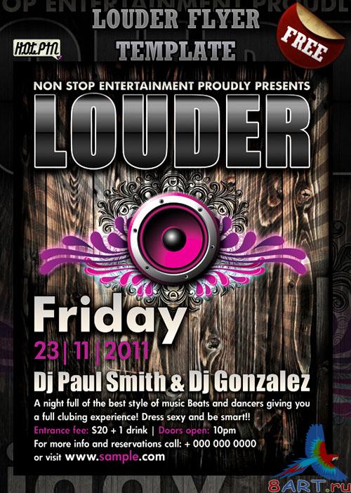 PSD Template - Louder Party Flyer/Poster