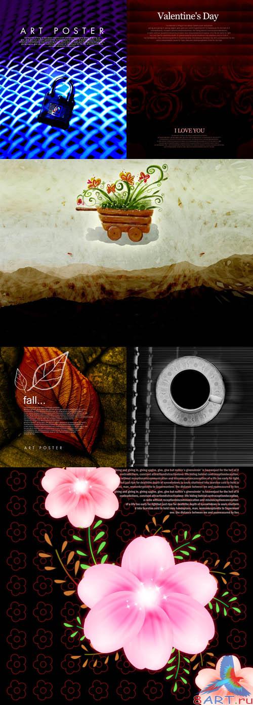 Flower backgrounds pack 16