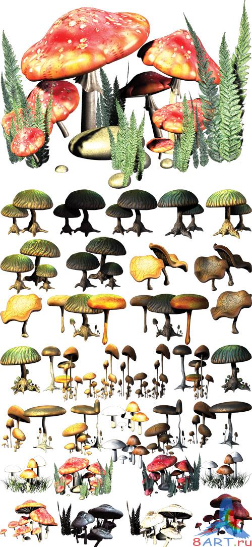 PSD Cliparts - Fantasy Mushrooms