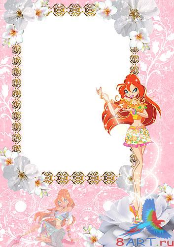 Детская рамка с целью фото - винкс 2 Детская рамка с целью фото - винкс 2