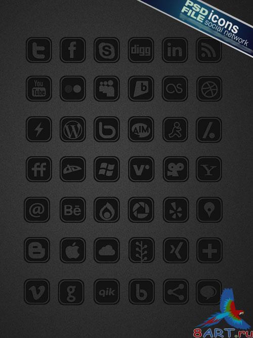 Icons - Dark Social Pack Icons - Dark Social Pack