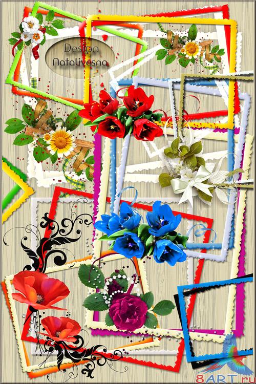       / Frames  cuts with flowers