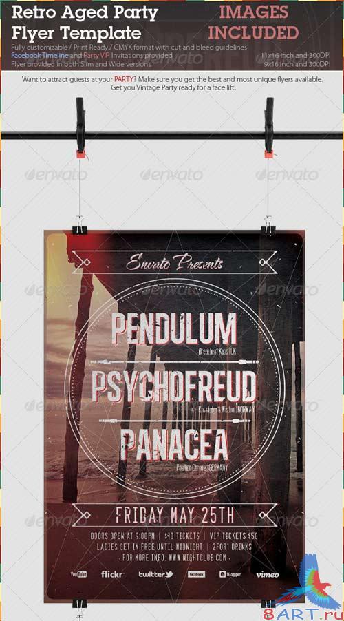 GraphicRiver Retro Aged Party Flyer Template GraphicRiver Retro Aged Party Flyer Template