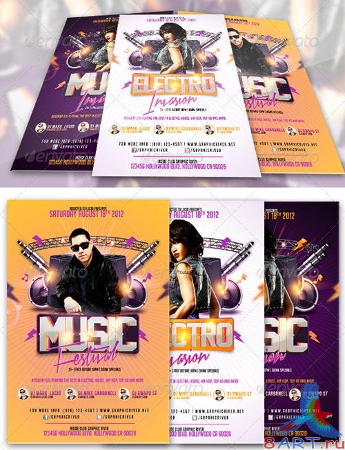 GraphicRiver Music Invasion Flyer Template GraphicRiver Music Invasion Flyer Template