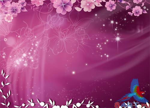 PSD - Purple Floral Template