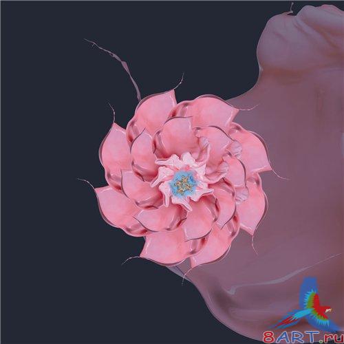 PSD - Flower from paint