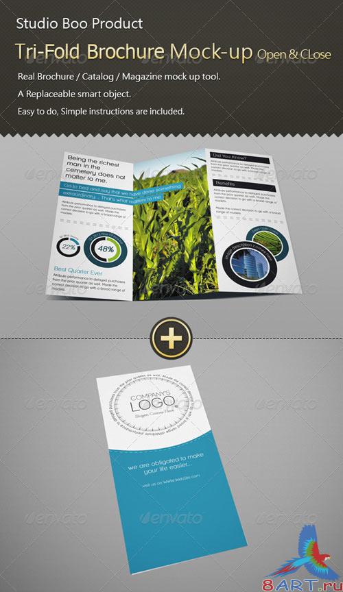 GraphicRiver Tri-Fold Brochure / Catalog Mock-up Open & Close