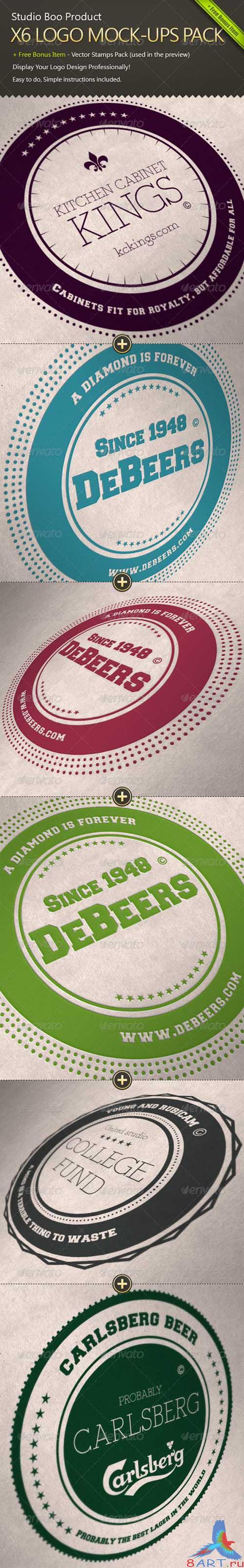 GraphicRiver X6 Logo Mock-ups Pack + Free Bonus Item - REUPLOAD