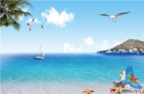 PSD - Bright ocean coast