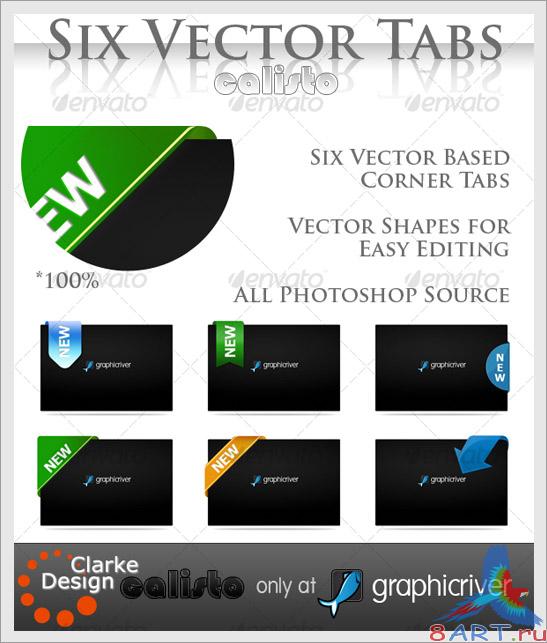 Six Vector Corner Tabs - GraphicRiver