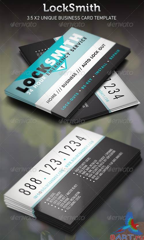GraphicRiver Locksmith Business Card Template GraphicRiver Locksmith Business Card Template