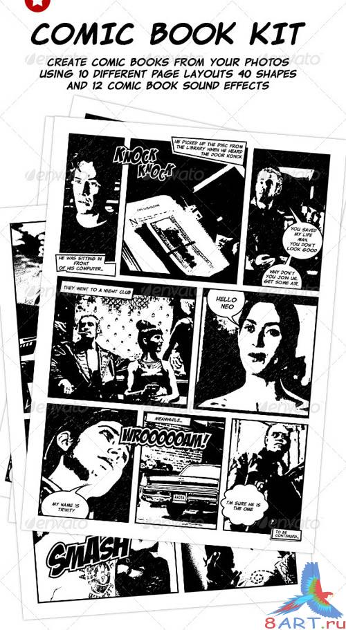 GraphicRiver Comic Book Creation Kit Black & White