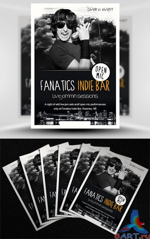 PSD Template - Fanatics Indie Bar Flyer/Poster PSD Template - Fanatics Indie Bar Flyer/Poster