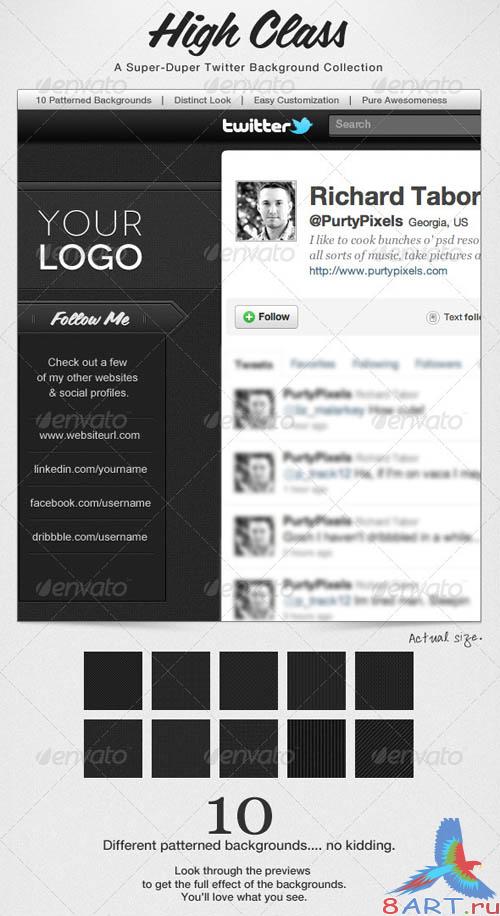 GraphicRiver High Class, Modern Twitter Background Collection