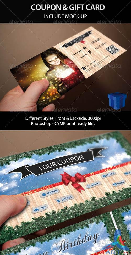 GraphicRiver Giftable Coupon and Gift Card with Mock-Up GraphicRiver Giftable Coupon and Gift Card with Mock-Up