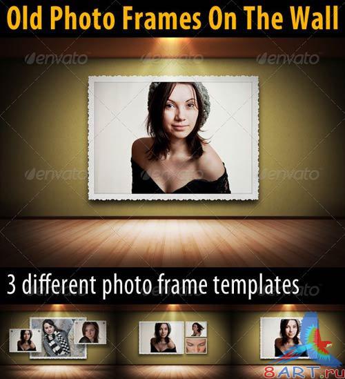 GraphicRiver Old Photo Frames On The Wall GraphicRiver Old Photo Frames On The Wall
