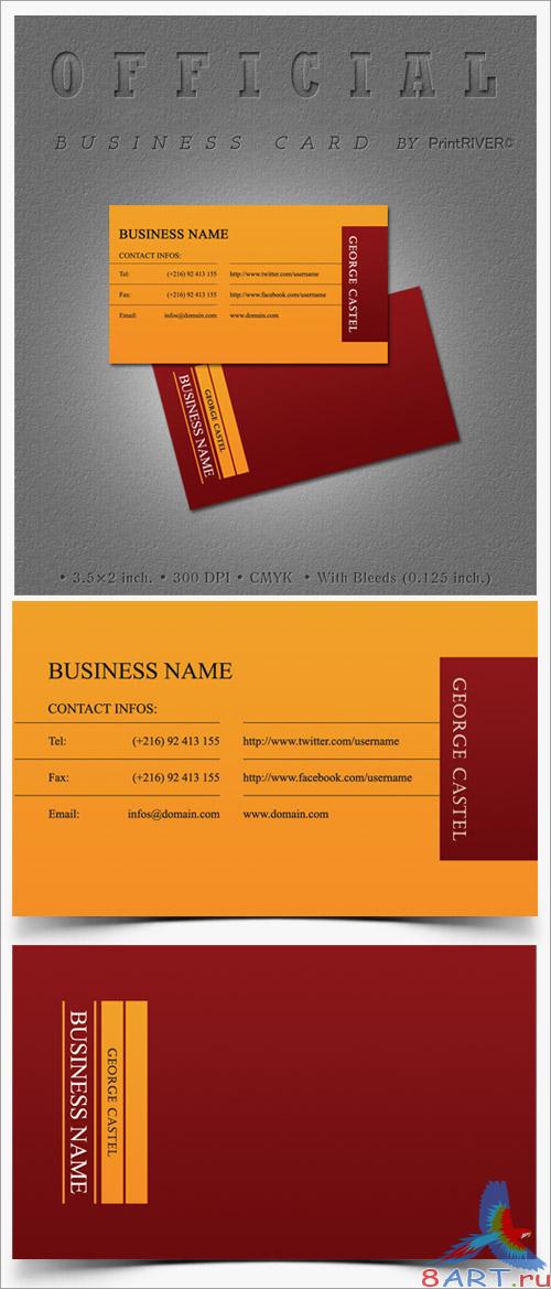Official Business Card PSD Template