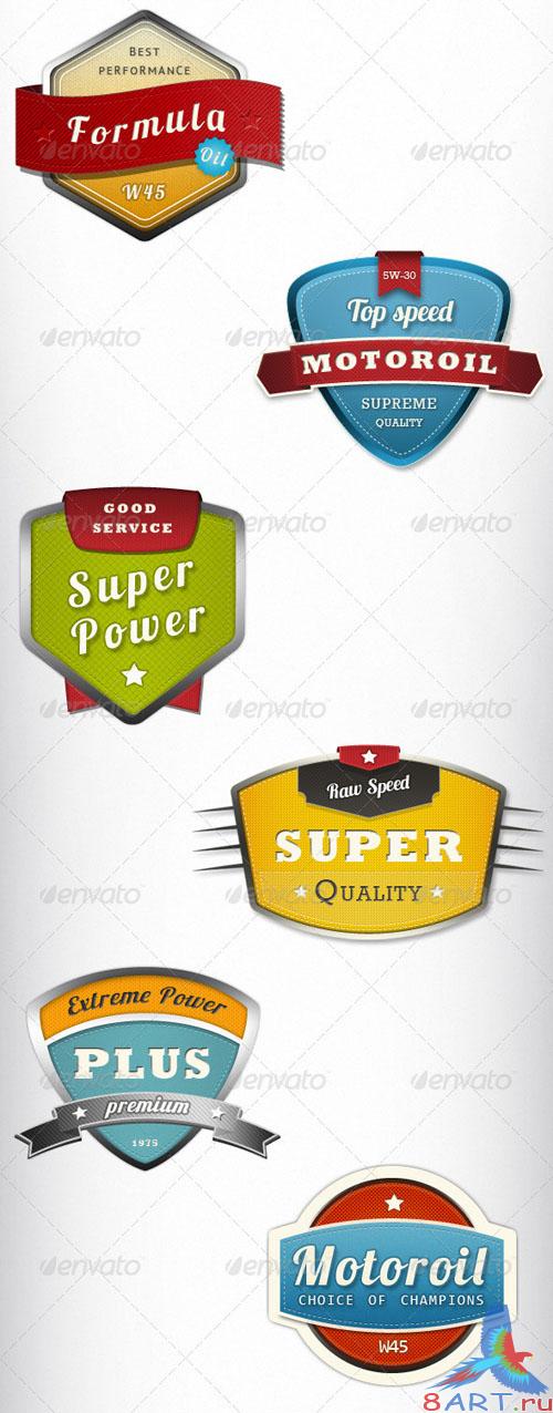 GraphicRiver 6 Modern Trendy Badges GraphicRiver 6 Modern Trendy Badges