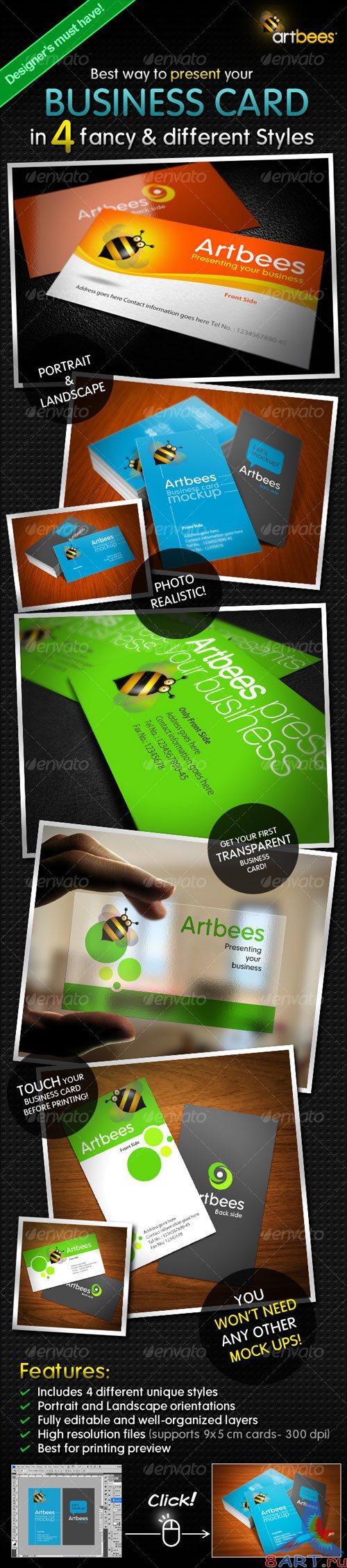 Great Business Card Mock-up Pack - 4 Styles
