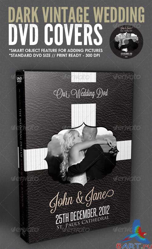 GraphicRiver Dark Vintage Wedding DVD Cover Template GraphicRiver Dark Vintage Wedding DVD Cover Template