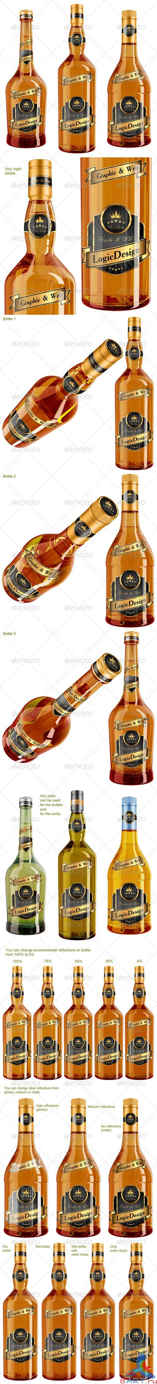 GraphicRiver - Whisky & Cognac Bottle Mock Up 2558881