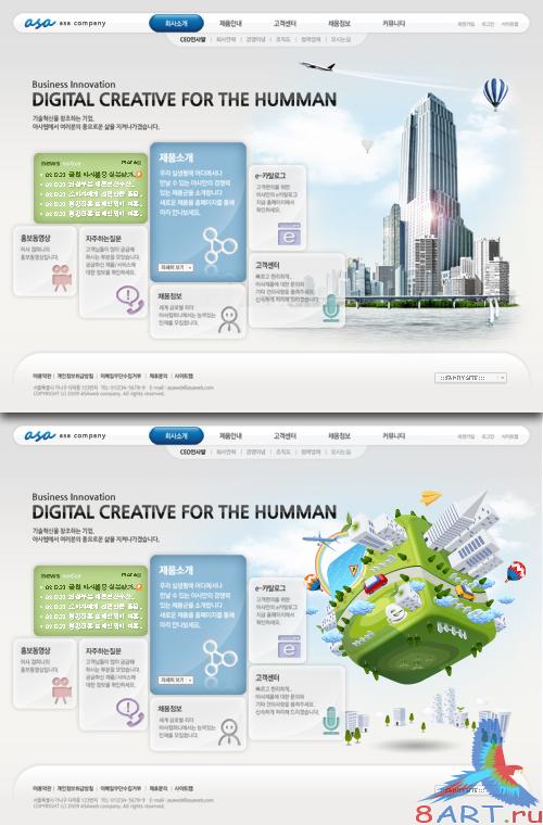 Web Templates - electronic digital city in the human
