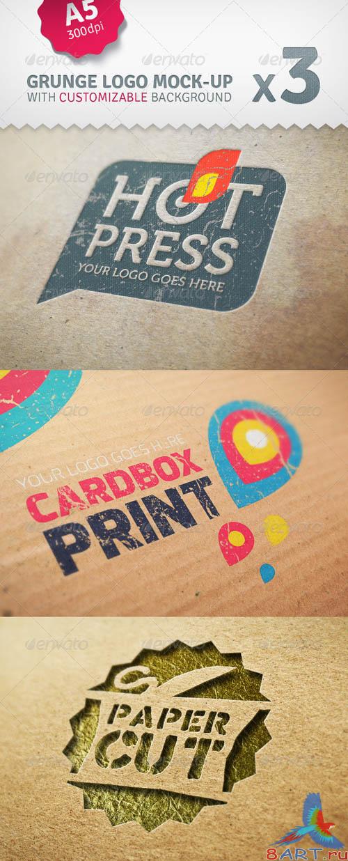 GraphicRiver Cardboard Logo Mockup Pack With Custom Backgrounds