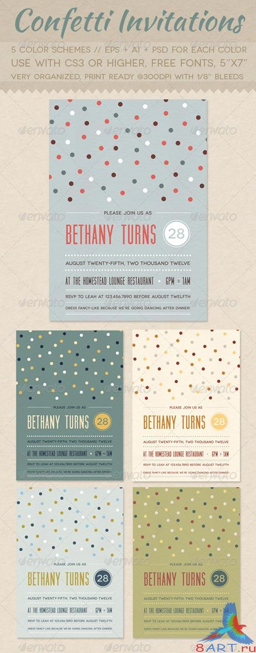GraphicRiver Confetti Invitations