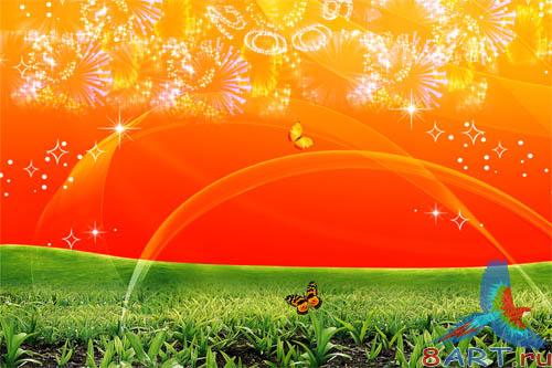 PSD - Orange Landscapes Template