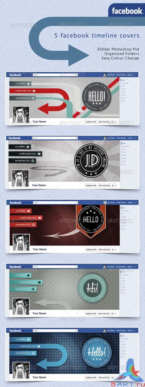GraphicRiver Facebook Timeline Covers - Retro Badges