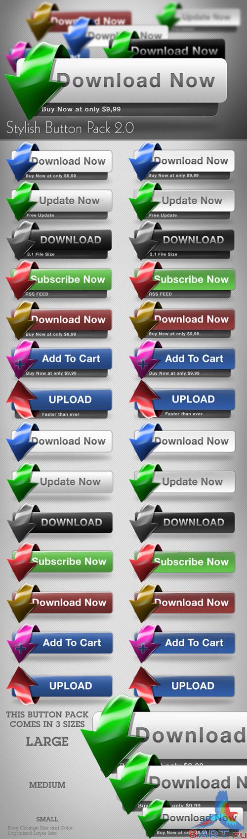 Stylish Button Pack 2.0 - GraphicRiver Stylish Button Pack 2.0 - GraphicRiver