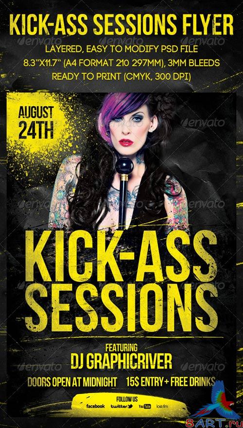 GraphicRiver Kick-Ass Sessions Flyer