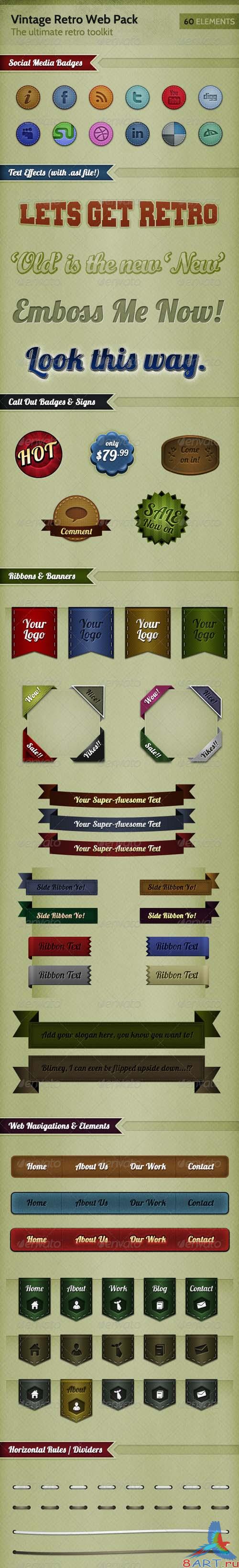 GraphicRiver Ultimate Retro / Vintage Web Elements Pack - REUPLOAD