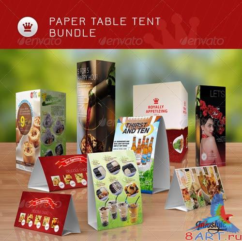 GraphicRiver Bundle: Paper Table Tent Mock-up Templates GraphicRiver Bundle: Paper Table Tent Mock-up Templates