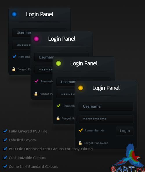 Clean login panel