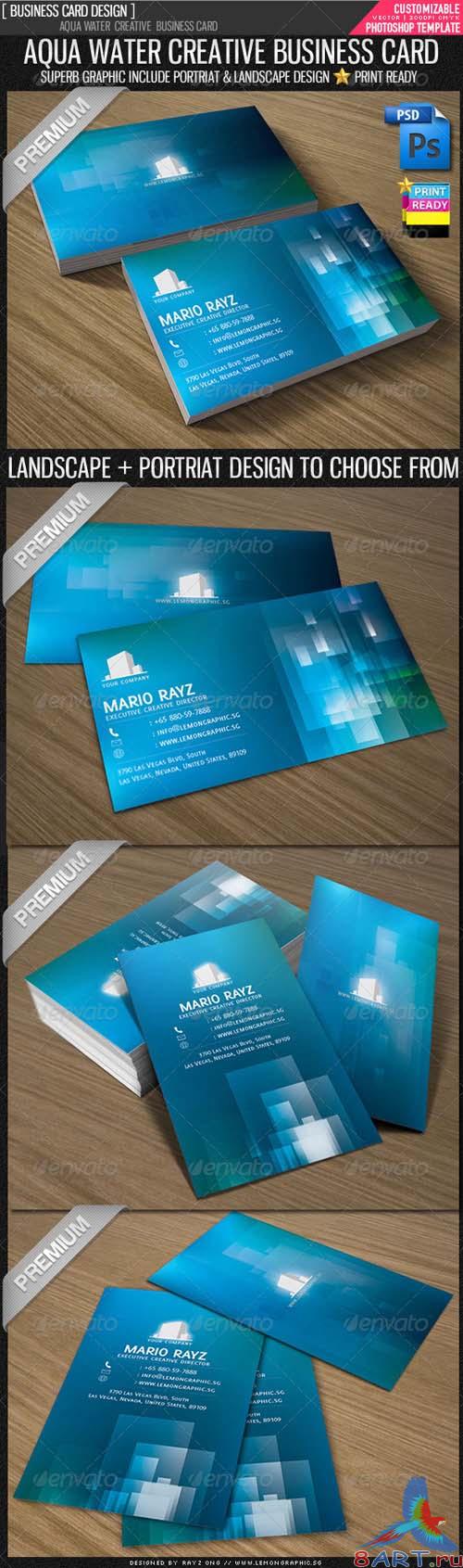 Aqua Water Corporate Business Card - GraphicRiver