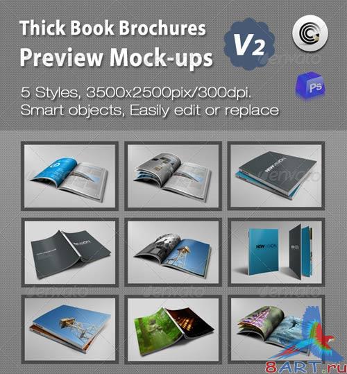 GraphicRiver Thick Book Brochures Preview Mock-Ups V2