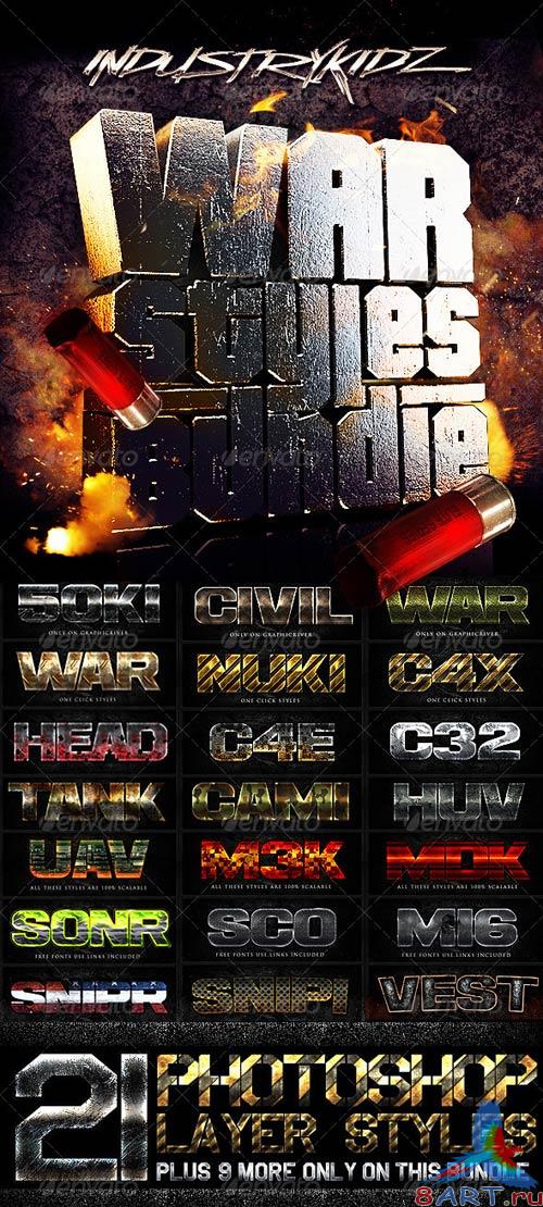 GraphicRiver War Photoshop Layer Styles Bundle