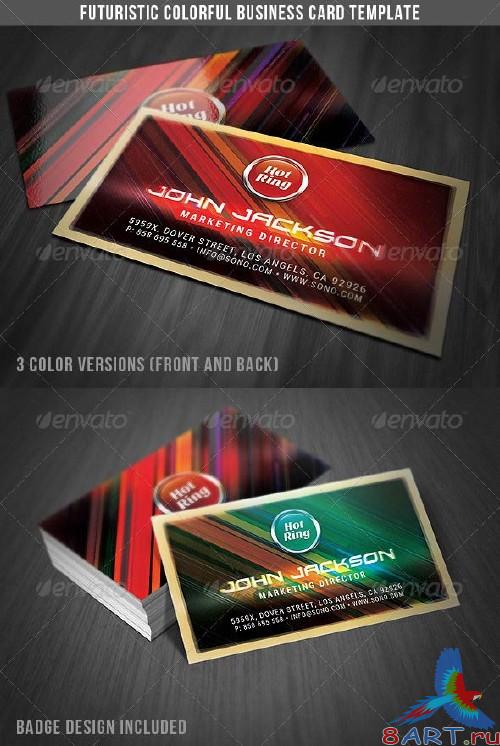 GraphicRiver Futuristic Colorful Business Card GraphicRiver Futuristic Colorful Business Card