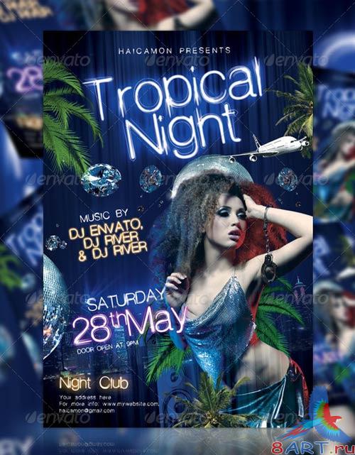 GraphicRiver Tropical Night Party Flyer