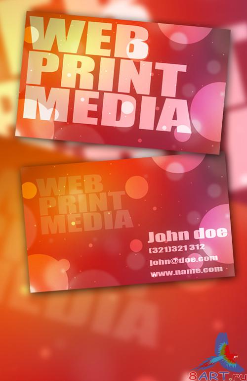 Bokeh Business Card 2 PSD Template